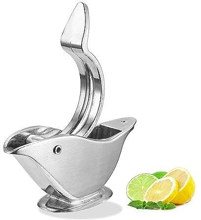 Domonic Home Presse-citron manuel en acier inoxydable Motif oiseau 11,9 x 5,1 x 3,6 cm