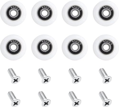 Nicoone Roulettes de Porte de Douche,23 mm Roues en Haut ou en Bas, porte Coulissante Douche pour Cabine Salle de Bains Porte en Verre (23mm/M5)