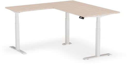 Standable L-Shape Höhenverstellbarer Schreibtisch L-Form 180 x 170 cm I elektrischer Office Table mit 3 Speicherstufen I L-Schreibtisch höheneinstellbar 60-125 cm I elektrischer Büro-Tisch