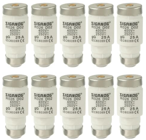 SIGANDG 25A D02 Neozed Sicherungen, D0-Typ Sicherungseinsatz, gL/gG 400VAC (10 Stück)