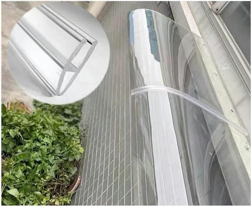 Vordach,Unsichtbares Vordach Für Die Haustür,Transparente Pultbogenvordach,3,5Mm Dicke Haustür Überdachung, Pultvordach, Regenschutz, Für Garage Balkon Fenster Haus