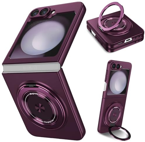 ZHOZEXIN Compatible con Samsung Galaxy Z Flip 6, Soporte magnético con Anillo, Funda Protectora Delgada a Prueba de Golpes para Samsung Galaxy Z Flip 6（Morado）