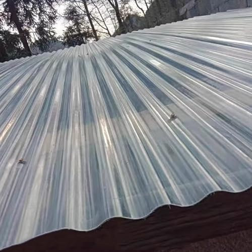 Lichtwellplatte,Transparente Tageslichtplatten,Wandblech Dachblech,Regendichte Schuppendachplatte,1mm Dick Gewächshaus Dachplatten,Zuschneidbar,Inkl. Schrauben (0.9x1m/35x39in,12 Pcs)
