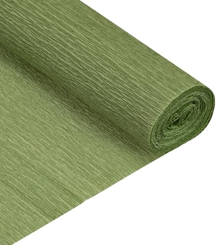 QUARKZMAN 2pz Rotolo di Carta Crespa 210cm Lunghezza 50cm Larghezza per Cerimonia Nozze Varie Grandi Feste Decorazione, Giallo Verde
