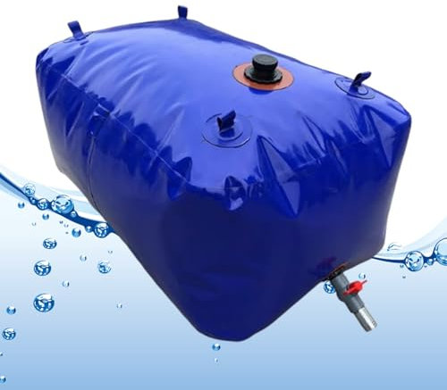 Wassersack Camping, Wasserbehälter Faltbar mit Wasserhahn, Zusammenklappbare Regentonne, Wasser Behälter for Notwasser, Wohnmobil, Bewässerung, Camping(500L/132Gal)