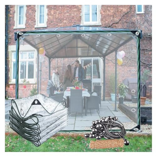 VXHCS Vinyl Tarp PVC Transparent Tarpaulin Curtain 0.3mm Greenhouse Insulated Curtains Garage Door Curtain(1x2.5m)