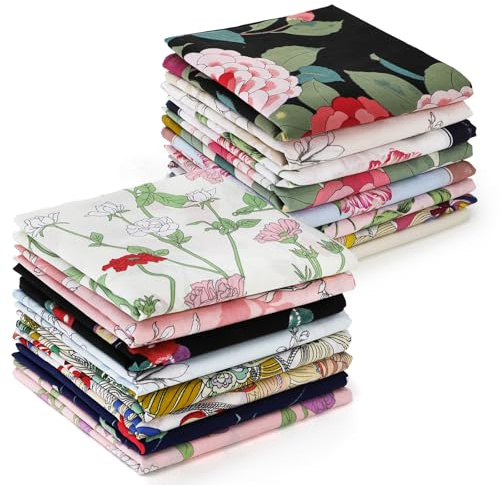 Goaste 16 Pack Cotton Handkerchiefs for Women, 17.7 Inch Women Hankies with Vintage Floral Print, Soft Pure Cotton Ladies Hankies, Multi-color Pocket Square Towel for Gifting, Weddings, Tea Party