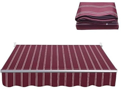 Ersatzstoff für den Außenbereich, für Terrasse, einziehbares Markise, Rot, 5,5 x 1,5 m