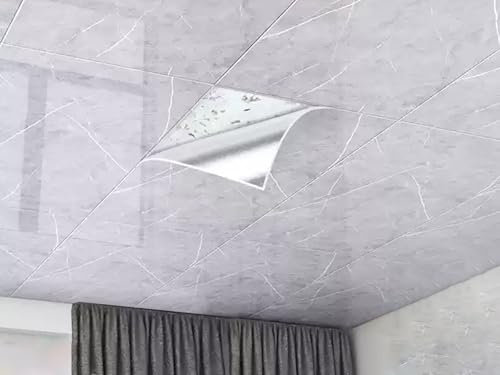 Deckenpaneele in Tropfenform, 81,3 x 40,6 cm, 2,8 mm dick, 5 Stück, für Badezimmer, Dusche, Ersatzfliesen für Zuhause, Büro, Wandverkleidung, einfache Installation