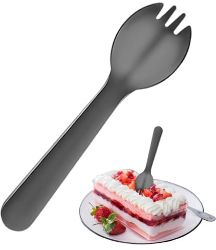 Dessert Spork - Cucchiaio da e Forchetta da insalata in acciaio inox | Forchetta resistente alla caduta per , yogurt, riso fritto, cotolette, antipasti e ramen | Forchetta per e