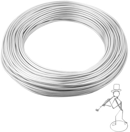 30M Gauge Craft Wire, Metal Wire for Craft, Silver for Jewellery Making, Modelling Wire for Sculpting, Bike Modelling Skeleton Crafting Floral Making, Jewelry Making, Weaving and Wrapping