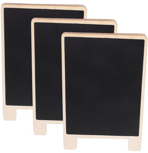 Veemoon Lavagnette in Legno Doppio Lato 13,5x20 Cm Supporto Stabile Set Da 3 Pezzi Per Avvisi e Notifiche in Piedi Multifunzione