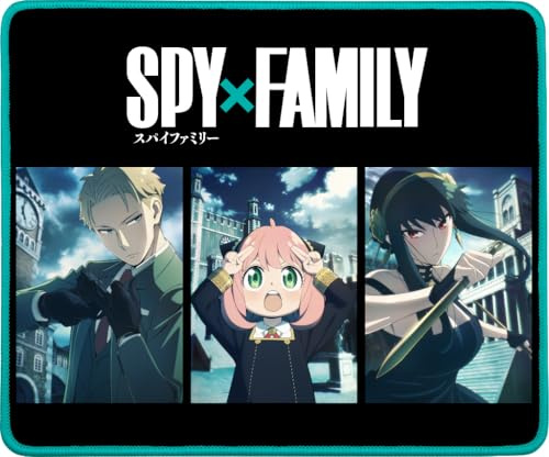 Konix Spy x Family Gaming-Mauspad 32 x 27 cm - rutschfeste Mikrofaseroberfläche - Gummi - Svart och Blå