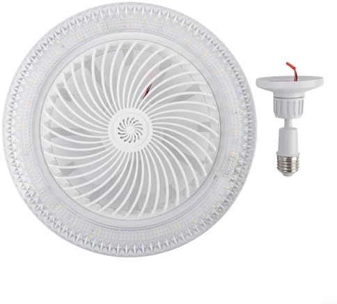 Gdfnmogo E27 Ceiling Fan Light with Remote Control 3 Speed 3 Color LED Mini Compact 7.84 Inch Enclosed Design for Small Rooms Bedroom Dormitory Timer Function(C)