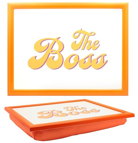 The Leonardo Collection His N Hers Christmas Boss - Bandeja de Regazo para Servir Comida y Desayuno, cómodas bandejas de Regazo con cojín de puf, bandejas duraderas para Comer en el Regazo para