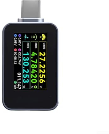 Hasaller Stromprüfer, 240 W, USB-C-Spannungs- und Stromprüfer, Leistungserkennungsinstrument mit IPS-Farbdisplay, Echtzeitmessung für Ladeleistung und Gerätetests für Telekommunikationswartung