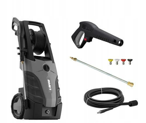 LAVOR SHADOW 26, idropulitrice a pressione, 2600 W, con motore a induzione, pressione 170/255 bar, in alluminio, ruote grandi, ASS, 4 ugelli, FAST TOOL Lavor – professionale, pulizia perfetta per auto