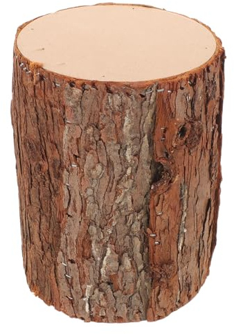 DIYEAH Présentoir de souches d'arbres artificiels : Mini-pièce maîtresse en Bois pour décoration de Sapin de Noël, Accessoire de Photographie - Porte-Bougie Chauffe-Plat en écorce