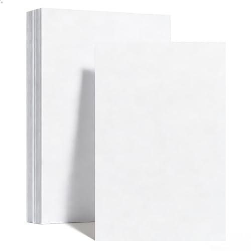 50 Hojas Papel Kraft Cartulina Blanco A4,250 g/m²,Rígido Papel para Imprimir,Pintar,Embalaje,Cajitas,Niño DIY Manualidades
