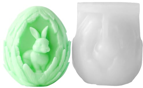 Molde de silicona para huevos de Pascua – Molde de silicona para huevos de Pascua de liberación fácil | Reutilizable, fácil de liberar | Reutilizable para cera, yeso, jabón, manualidades, decoración