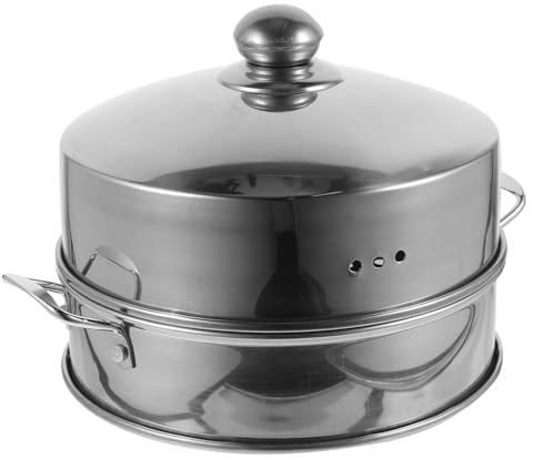 LOORGVEL Vaporera de Cocina Multifuncional de Aleación de Aluminio, 20 Cm Tapa Metálica, Resistente al Calor y Reutilizable para Cocinar al Vapor Arroz, Carnes y Verduras
