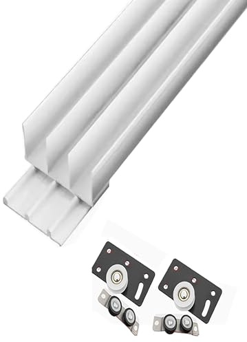 Kit binario per porta scorrevole per armadio e divisorio, sistema a tre ante liscio