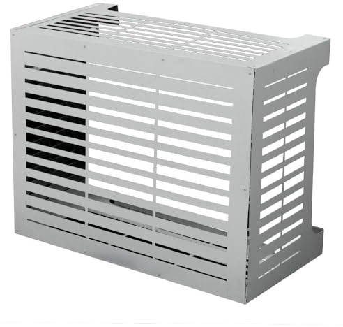 DIVINA HOME Cubierta para aire acondicionado cobertura para climatizador LINEAR M Blanco en aluminio L86 x P44 x H68 cm