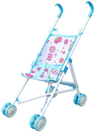 Puppenwagen, interaktives Spielzeug, Rollenspielzeug, Puppenwagen für ab 3 Jahren, Blau