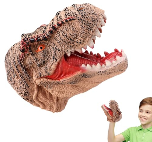 Dinosaurierhandpuppen – Spielzeug mit realistischem Kopf | Interaktive Requisiten für den interaktiven Unterricht von weichen Tieren für Kinder, Shows, Spiele, Geschichten von