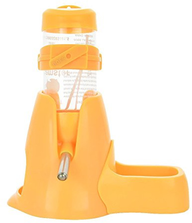 MOACC Hamster Water Bottle, No Drip Automatic Feeder Water and Food Dispenser, Small Animal Drinking Bottle Ideal for Guinea Pig, Rat, Rabbit, Dwarf, Gerbil, Chinchilla(80ML, Yellow)