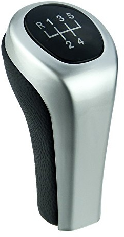 Schaltknauf für BMW 3er e36 e46 e90 e91 e92 e93 e39 e60 e61 X3 e83 - 5 Gang - Schwarz - Silber - Schalthebel - Hebel Knauf für Gangschaltung - Handschalthebel für manuelles Schaltgetriebe - A276-2