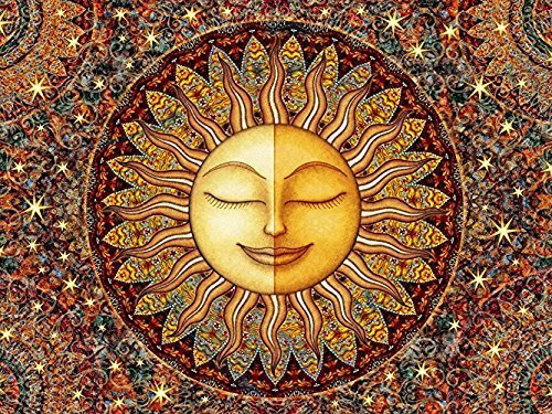 YISUMEI Decke 125x200 cm Kuscheldecken Sanft Flanell Weich Fleecedecke Bettüberwurf Sonnen Mandala