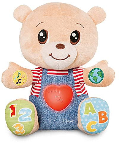 Chicco Teddy Orso Peluche Interattivo, Gioco Educativo, Numeri e Lettere, Pupazzo - Bambini 6 Mesi - 5 Anni