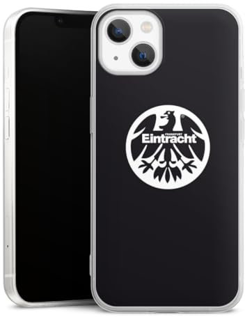 Slim Case kompatibel mit Apple iPhone 13 Silikon Handyhülle transparent Hülle extra dünn Adler Eintracht Frankfurt Logo