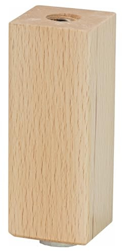 WAGNER Möbelbein/Sofabein/Möbelfuß/Couchfuß Design BUCHE eckig, quadratisch - 40 x 40 / Ø 30 x 100 mm, FSC®-Massivholz Buche, Innengewinde Ø 10 mm mit QuickClick® Filzgleiter System - 12781001