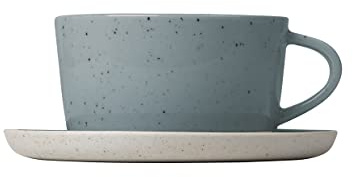 blomus Teetassen SABLO | 2er Set | 250 ml | Farbe Stone | Steingut | handwerklicher Look