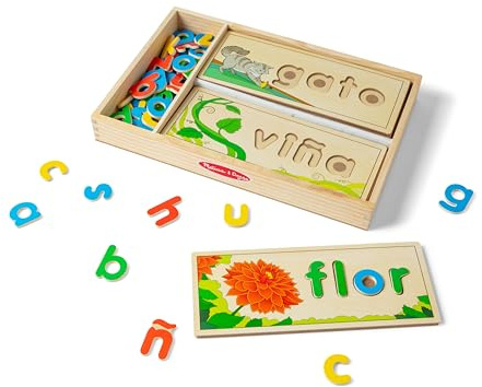 Melissa & Doug - Juguete Educativo para Aprender Idiomas Ver y deletrear en español - Certificados FSC