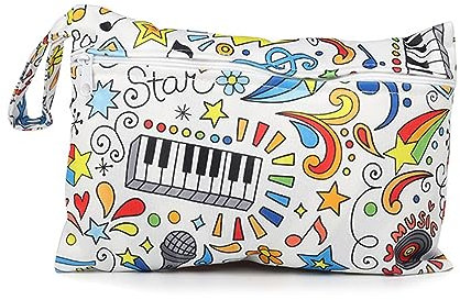 CHUYIX Stoffwindeln Nasstaschen 1Pcs Mini Windeltaschen Wickeltasche Nasstaschen Nasse und Trocken Wickeltasche Wetbag mit Reißverschluss Wiederverwendbare für Kindergarten Baby Reisen Unterwegs