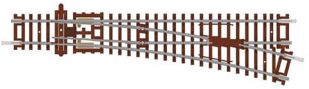 Hornby TT8009 Spur TT, rechte Weiche, 166 mm, 15° – zusätzliche Gleisteile für Modelleisenbahn-Sets, Gleisteile für Spielzeugeisenbahnen, beinhaltet: 1x 631 mm rechte Weiche – Maßstab 1:120