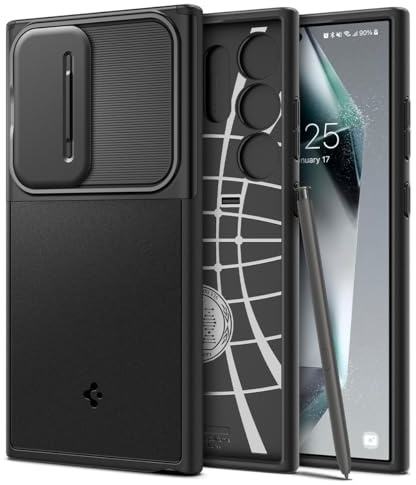 Spigen Optik Armor [Camera Protection] Case Compatible with Samsung Galaxy S24 Ultra - Black