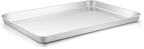 Onader Edelstahl Backblech, Rechteckig Kuchenblech, 31,4x24,6x2,5cm | Backform Ofenblech für Backen, Kochen, Servieren, Ungiftig & Gesund, Leicht Zu Reinigen & Spülmaschinenfest