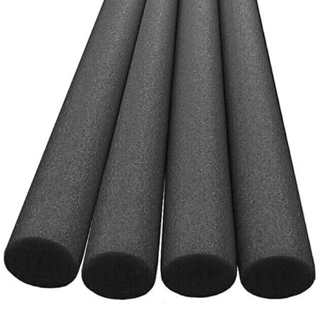 4 Pack Black Single Swimming Pool Foam Noodle Float Aid Woggle Log Noodles Water Flexible Kid Childs Adult Children Beach Toy Floating Lounger Chair Lilo Raft Flotation Device Hammock Bed Kick Board