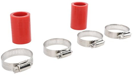 Silicone Exhaust Hose Clamps Connector, Sturdy High Temp Pipe Clamps Connector 2Pcs 1in High Strength for Banshee 1987 to 2006 (Red)