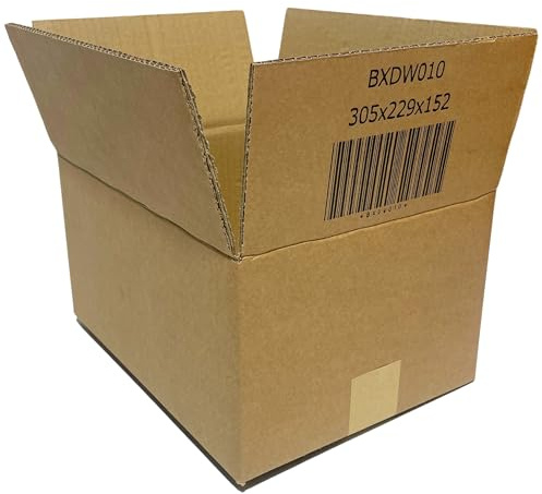 W.E. Roberts Strong Double Wall Cardboard Boxes (Pack of 15) - Boxes for posting, Boxes for moving house, Packing boxes, Postal Shipping Boxes (305mm x 229mm x 152mm (12 x 9 x 6))