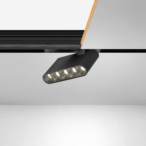 SCON Spot Rectangulaire LED Luminaire Noir 7W pour Système d'Éclairage sur Rail Magnétique, Lampe 24V Dimmable ou Non-Dim(CRI 93/3000K-Blanc chaud/30°)