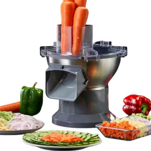 Cortadora de verduras comercial, picadora de verduras, cortadora eléctrica de verduras de acero inoxidable, cortadora multifuncional, herramientas y gadgets de cocina para cebolla, ajo, zanahoria