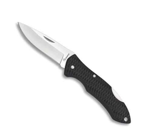 ECOMMUR Couteau de poche Albainox noir | Longueur (6,1 cm). Couteau de poche au design sportif pour les sports de plein air
