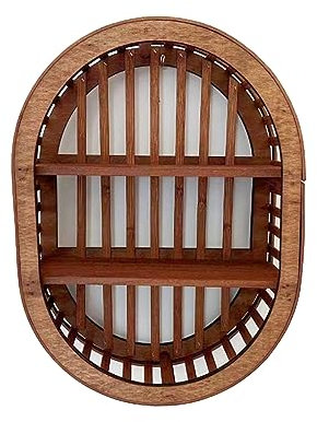 ZBIianxer Scaffale da parete in legno da tavolo in legno da appendere alla parete, mensola da parete, mensola da tavolo rotonda a forma di cuore