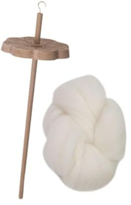 Harilla Drop Top Whorl Drop Einfach zu bedienende Holz Nähen Handwerk Top Whorl Garn Whorl Garn für, 1 Spindel mit Wolle