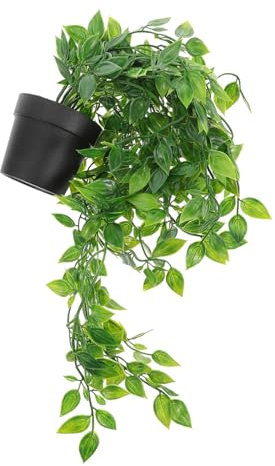 OSOLADY 2pcs Artificial Hanging Plant Wall Decor Faux Potted Plants Indoor Lifelike Decor for Home Office